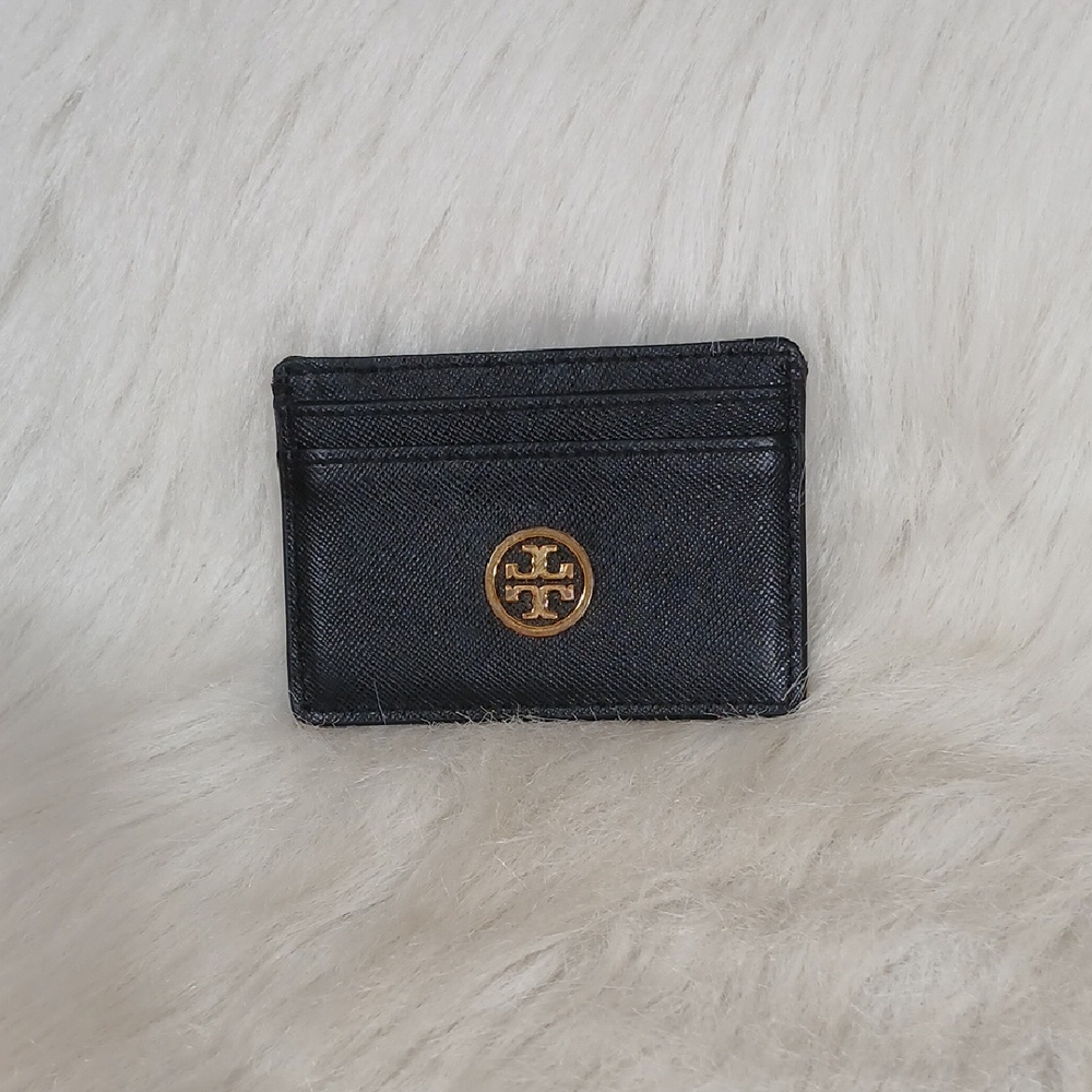 Tory Burch Black Leather Card Holder
